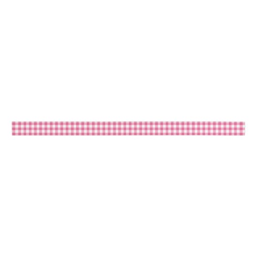Modern Pink And White Gingham Buffalo Plaid Grosgrain Lint (Voorkant)