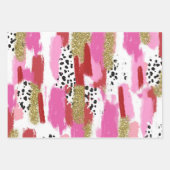 Modern Pink Black & White Abstract Wrapping Sheets Inpakpapier Vel (Voorkant 2)