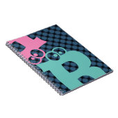 MODERN PINK BLUE Light Blauwgroen CUTE Notitieboek (Rechterzijde)