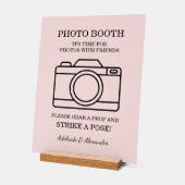 Modern Pink Blush Camera Wedding Photo Booth  (Angle)