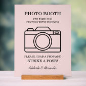 Modern Pink Blush Camera Wedding Photo Booth  (Neutre)