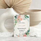 Modern Pink Blush Tropical Floral bruiloft Kaart
