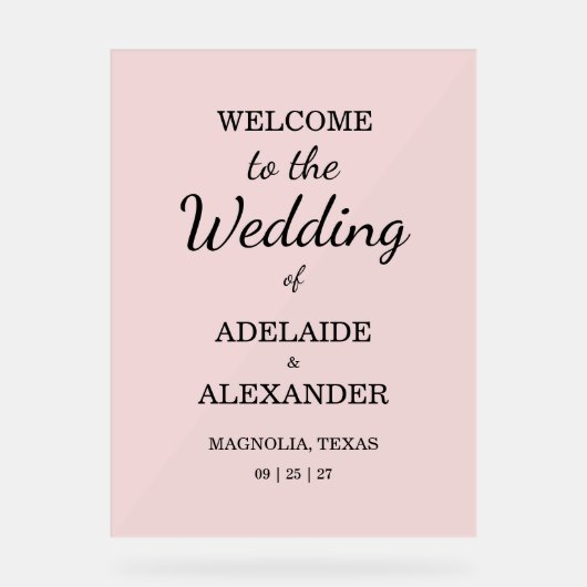 Modern Pink Blush Wedding (Recto)