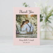 Modern Pink Blush wedding Bedankkaart (Staand voorkant)