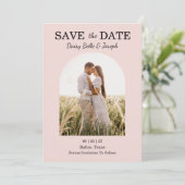 Modern Pink Blush wedding Save The Date (Staand voorkant)