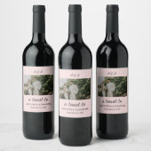 Modern Pink Blush Wedding Wijn Etiket (Flessen)