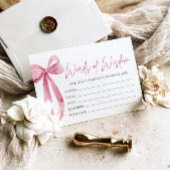 Modern Pink Bow Afstuderen Advies Woorden van Wijs Informatiekaartje