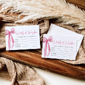 Modern Pink Bow Afstuderen Advies Woorden van Wijs Informatiekaartje