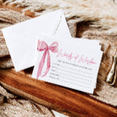 Modern Pink Bow Afstuderen Advies Woorden van Wijs Informatiekaartje