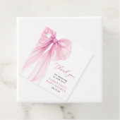 Modern Pink Bow Baby shower Dank u wel Bedankjes Labels (In situ)