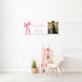 Modern Pink Bow Coquette Afstuderen Gefeliciteerd Spandoek (Insitu)