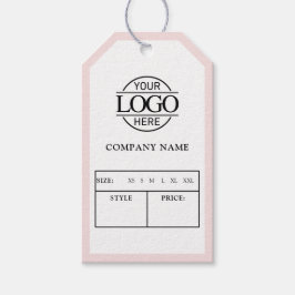 Modern Pink Business Logo Clothing Price Hang Tag Cadeaulabel
