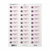 Modern Pink Butterfly Paarse Flower Retouradres Etiket (Full Sheet)