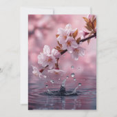 Modern Pink Cherry Blossom Invitation Template – E (Devant)