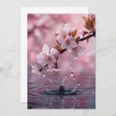 Modern Pink Cherry Blossom Invitation Template – E (Devant / Derrière)
