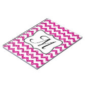 Modern Pink Chevron Monogram Initiaal Note Book Notitieboek (Linkerzijde)