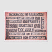 Modern Pink Coffee Cafe Typography FC9 Decoupage Tissuepapier (Voorkant)
