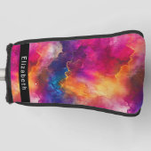 Modern Pink Color Fusion Personalized Golfheadcover (Voorkant)