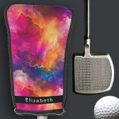 Modern Pink Color Fusion Personalized Golfheadcover