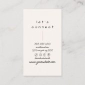 Modern Pink Cream Abstract Trendy Girly Visitekaartje (Achterkant)