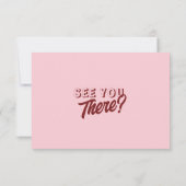 Modern Pink Deep Red Retro Bold Unique Wedding RSVP Kaartje (Achterkant)