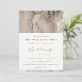 MODERN PINK DUSKY ROOS GOLD AGATE WEDDING INVITE BEDANKKAART (Staand voorkant)
