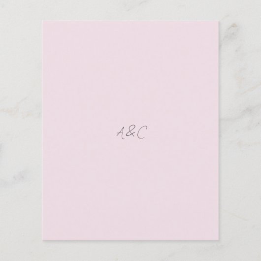 Modern Pink Elegant Script Wedding Invitation (Achterkant)