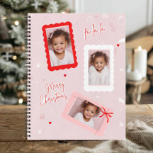 Modern Pink “Fa La La” Christmas Photo  