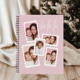 Modern Pink “Fa La La” Multi Photo  Notitieboek