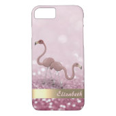 Modern Pink Flamingos Glitter Bokeh - Gepersonalis Case-Mate iPhone Case (Achterkant)