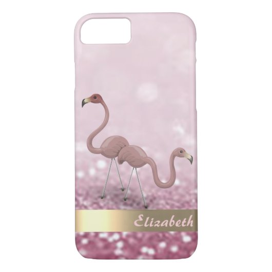 Modern Pink Flamingos Glitter Bokeh - Gepersonalis Case-Mate iPhone Case (Achterkant)