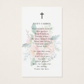Modern Pink Floral God's Garden Prayer Card (Dos)