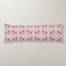 Modern Pink Flowers Body Pillow Lichaamskussen