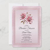 Modern Pink Flowers Bridal Shower Invitation (Devant)