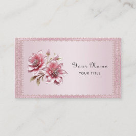 Modern Pink Flowers Business Card Visitekaartje