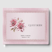 Modern Pink Flowers Guest Book Gastenboek (Voorkant)