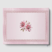 Modern Pink Flowers Guest Book Gastenboek (Achterkant)