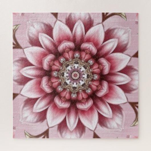 Modern Pink Flowers Jigsaw Puzzle (Vertical)