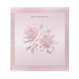 Modern Pink Flowers Notepad Notitieblok