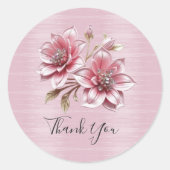 Modern Pink Flowers Sticker (Devant)