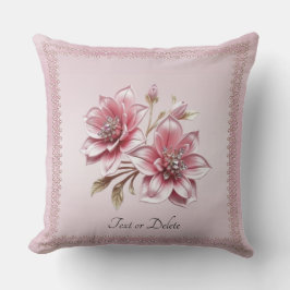 Modern Pink Flowers Throw Pillow Kussen