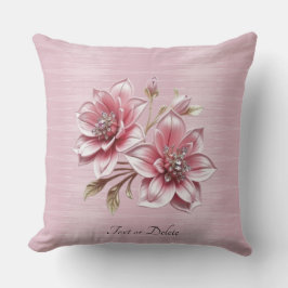 Modern Pink Flowers Throw Pillow Kussen
