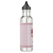 Modern Pink Flowers Water Bottle Waterfles (Links)