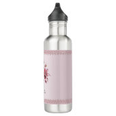 Modern Pink Flowers Water Bottle Waterfles (Rechts)