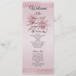Modern Pink Flowers Wedding Program Programma