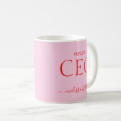 Modern Pink Future CEO Name | Girly Gift Koffiemok (Voorkant rechts)