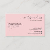 Modern Pink Glitter Gradient Signature Script Visitekaartje (Achterkant)