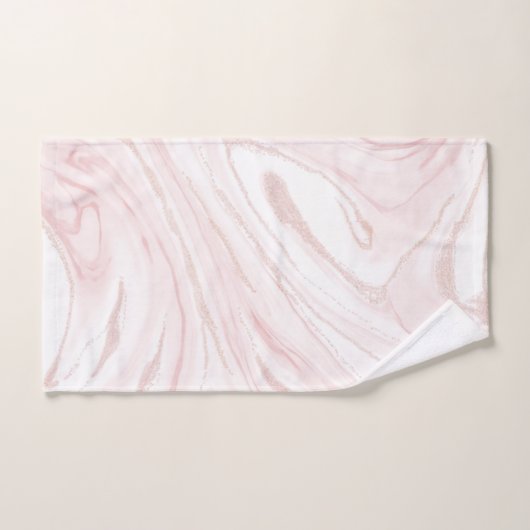 Modern Pink Glitter Marble (Serviette à main)