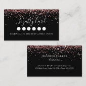 Modern Pink Glitter Salon & Spa Loyalty Visitekaartje (Voorkant / Achterkant)