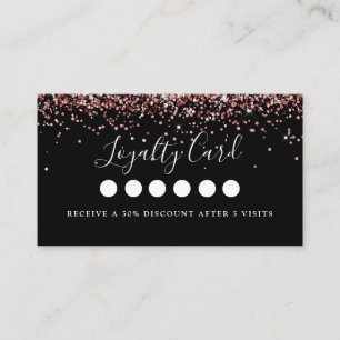 Modern Pink Glitter Salon & Spa Loyalty Visitekaartje